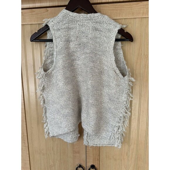 Abercrombie Kids Shaggy Fringe Open Front Sweater Vest Size 11 / 12 Boho Hippie - Picture 4 of 8